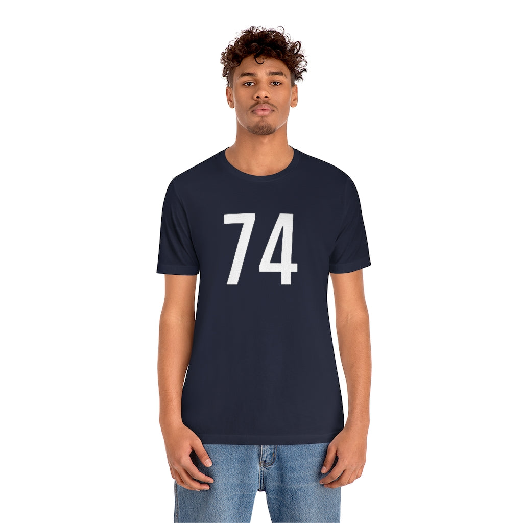 T-Shirt with Number 74 On | Numbered Tee T-Shirt Petrova Designs