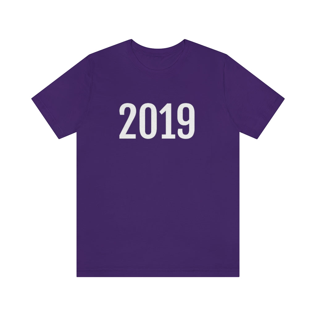 T-Shirt with Number 2019 On | Numbered Tee Team Purple T-Shirt Petrova Designs
