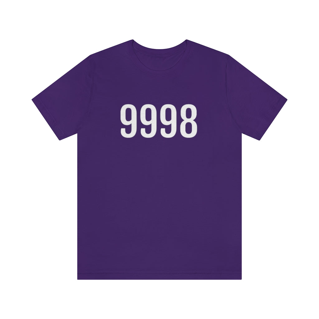 T-Shirt with Number 9998 On | Numbered Tee Team Purple T-Shirt Petrova Designs