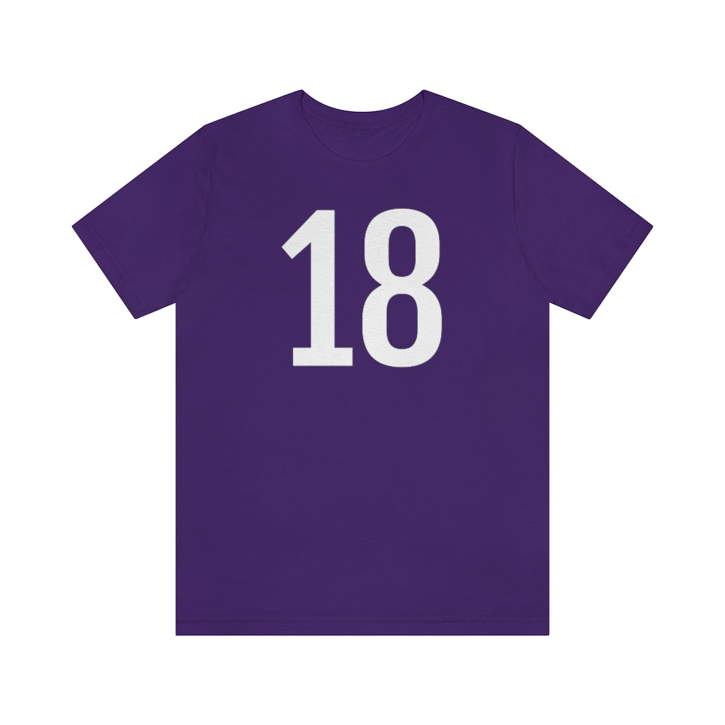 T-Shirt with Number 18 On | Numbered Tee Team Purple T-Shirt Petrova Designs