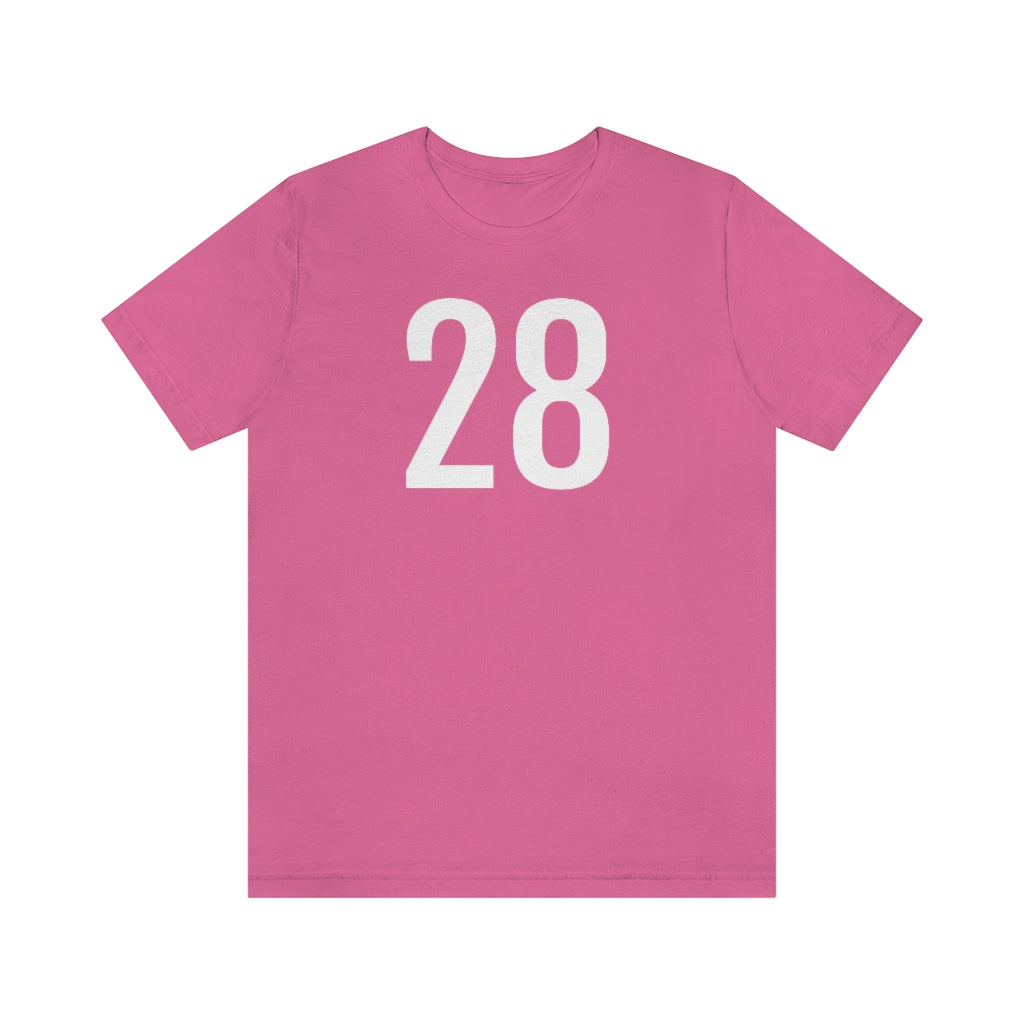T-Shirt with Number 28 On | Numbered Tee Charity Pink T-Shirt Petrova Designs