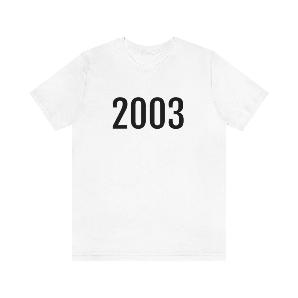 T-Shirt with Number 2003 On | Numbered Tee White T-Shirt Petrova Designs