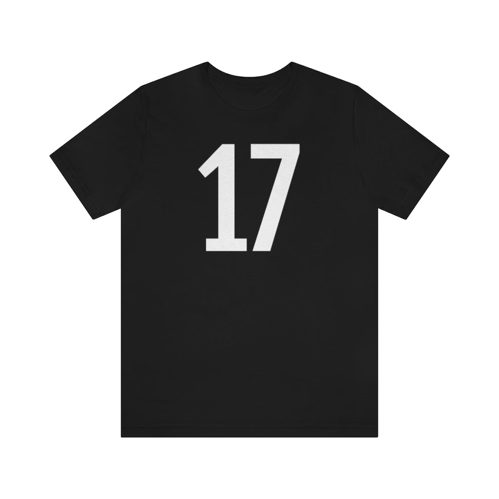 T-Shirt with Number 17 On | Numbered Tee Black T-Shirt Petrova Designs