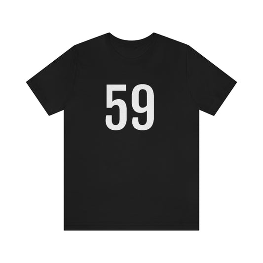 T-Shirt with Number 59 On | Numbered Tee Black T-Shirt Petrova Designs