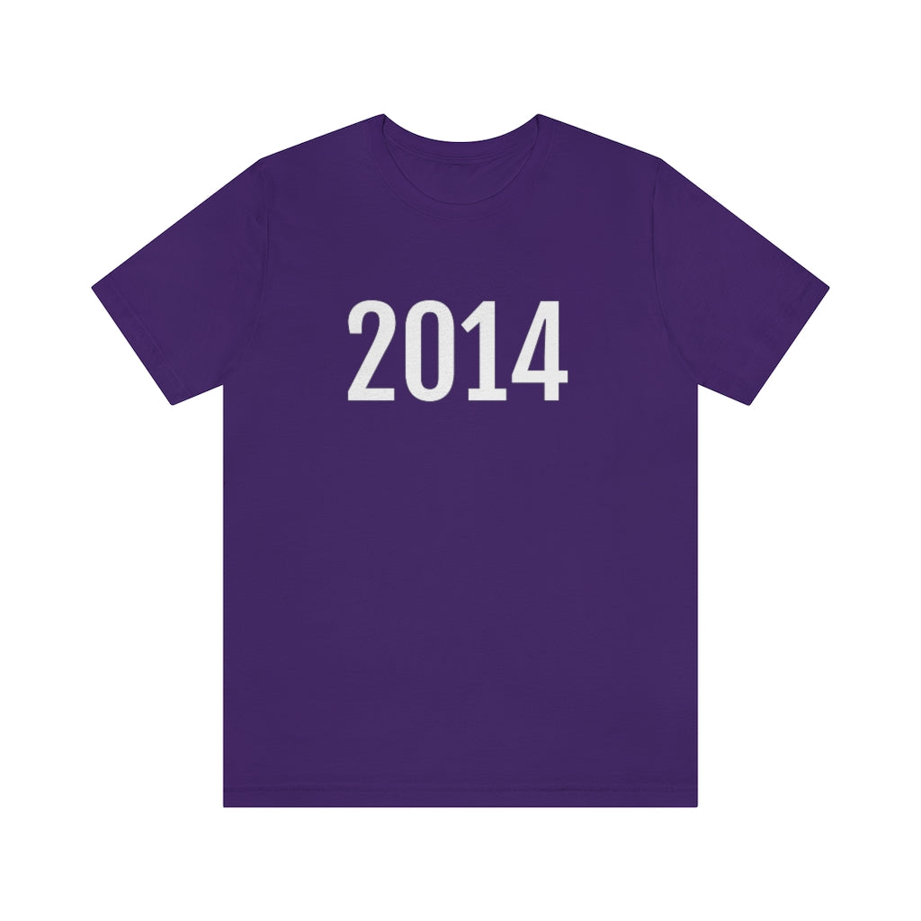 T-Shirt with Number 2014 On | Numbered Tee Team Purple T-Shirt Petrova Designs