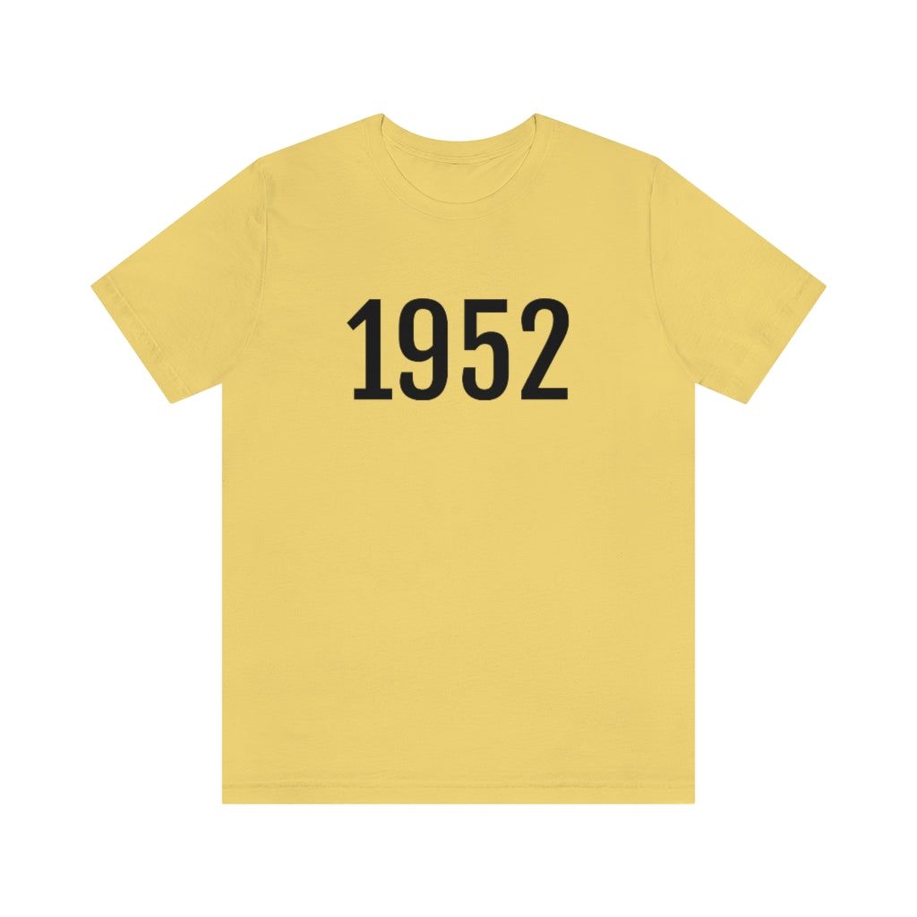 T-Shirt with Number 1952 On | Numbered Tee Yellow T-Shirt Petrova Designs
