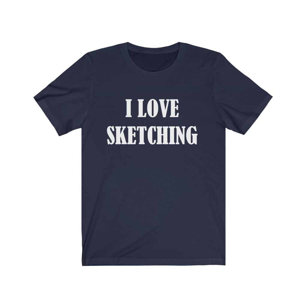 Sketcher T-Shirt | Sketcher Gift Idea | For Sketching Hobby Navy T-Shirt Petrova Designs