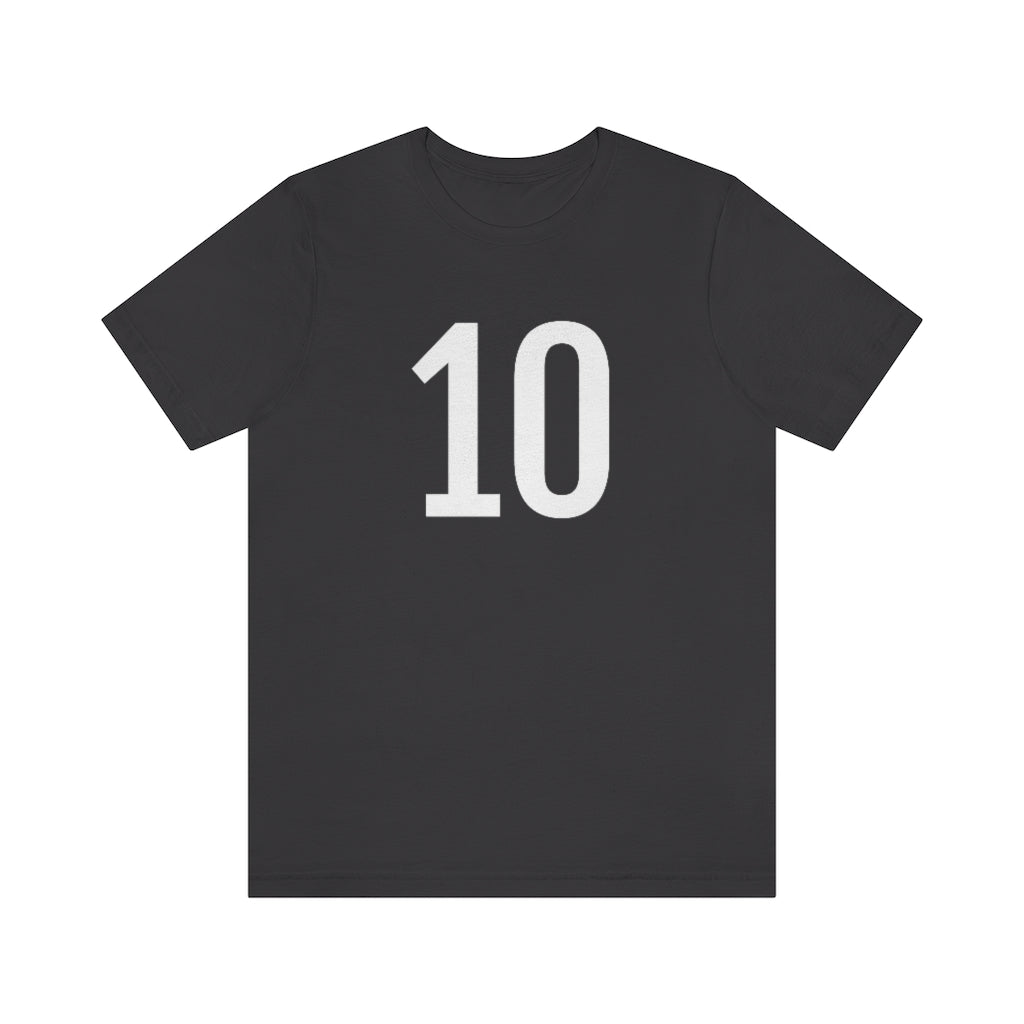 T-Shirt with Number 10 On | Numbered Tee Dark Grey T-Shirt Petrova Designs