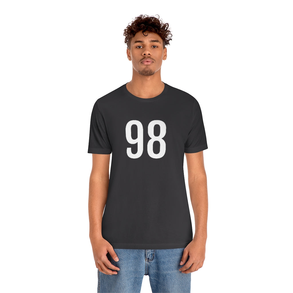 T-Shirt with Number 98 On | Numbered Tee T-Shirt Petrova Designs