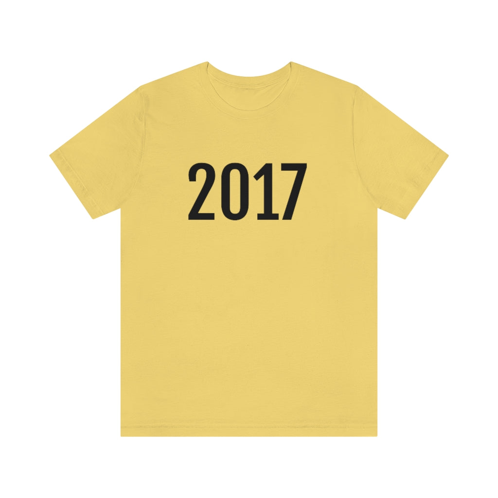 T-Shirt with Number 2017 On | Numbered Tee Yellow T-Shirt Petrova Designs