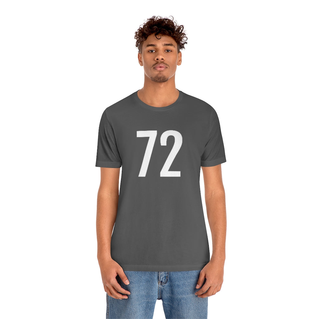 T-Shirt with Number 72 On | Numbered Tee T-Shirt Petrova Designs