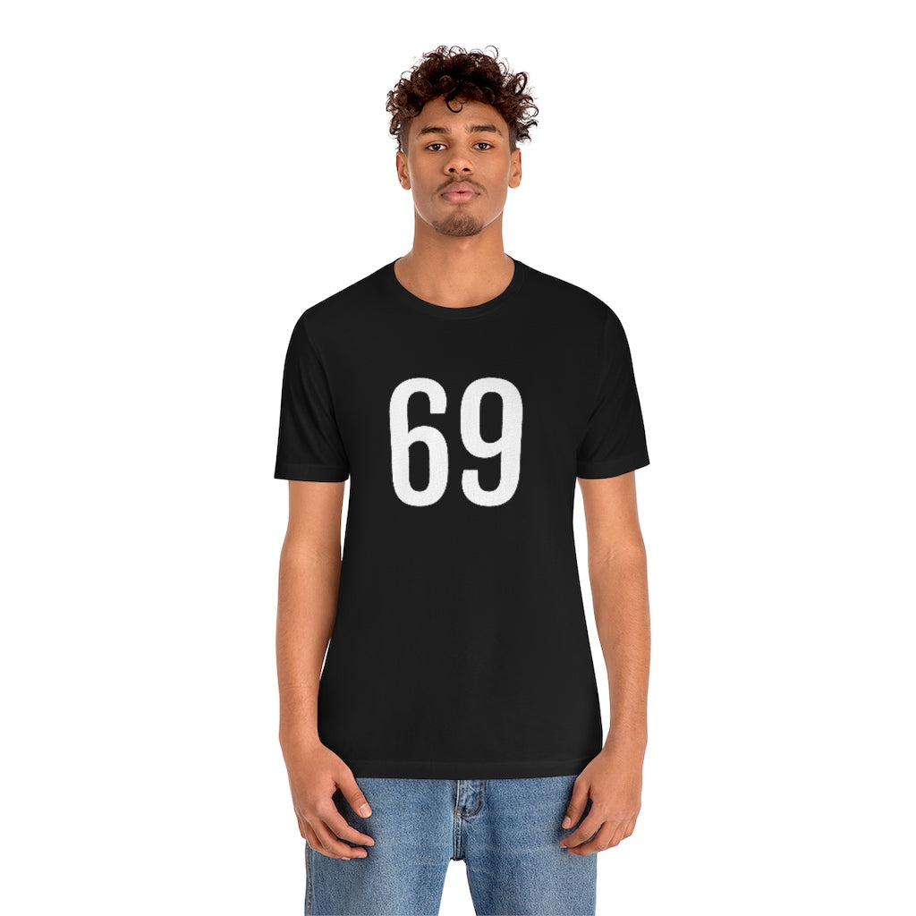 T-Shirt with Number 69 On | Numbered Tee T-Shirt Petrova Designs