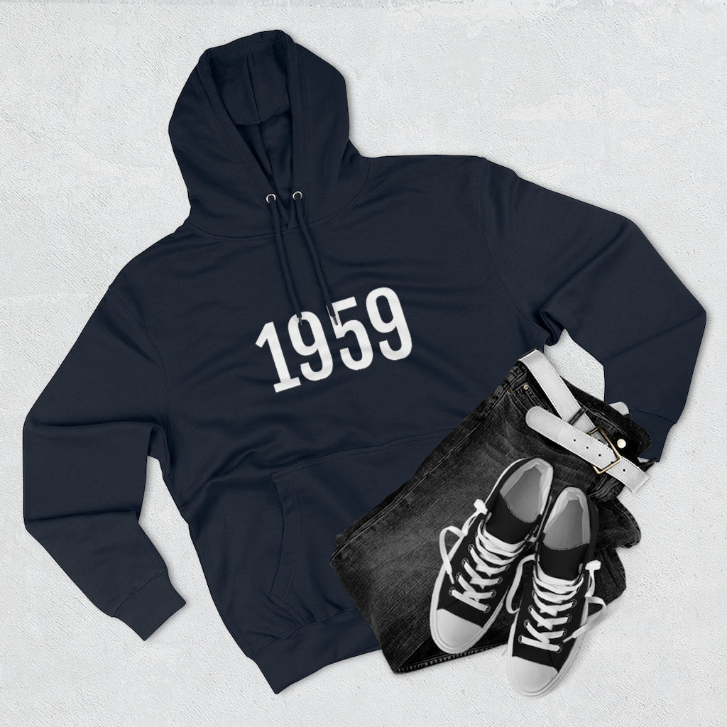 Number 1959 Hoodie | 1959 Sweatshirt with Number On Navy Hoodie Petrova Designs