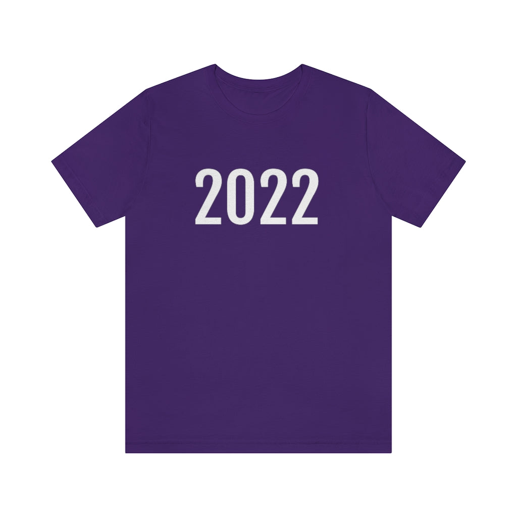 T-Shirt with Number 2022 On | Numbered Tee Team Purple T-Shirt Petrova Designs
