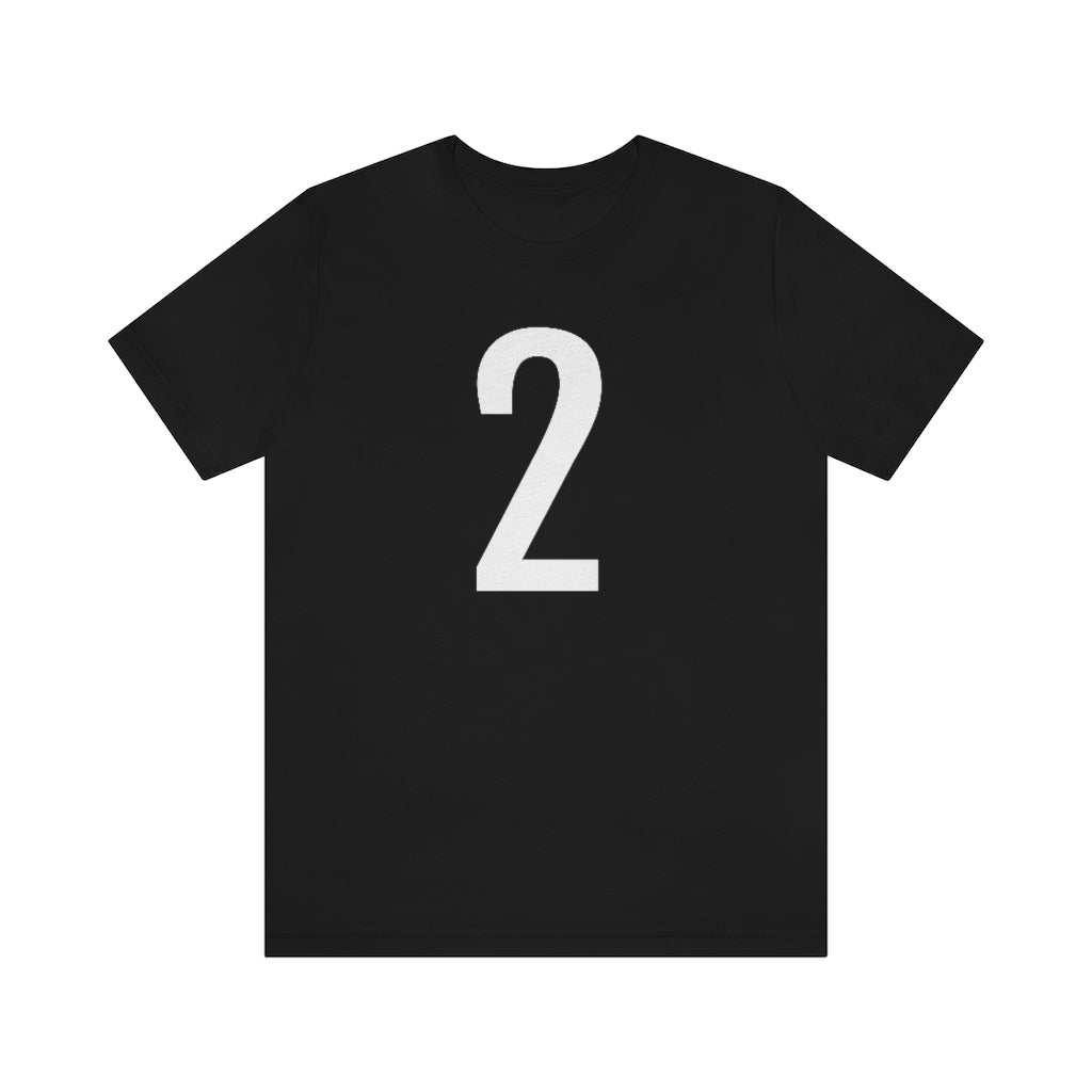 T-Shirt with Number 2 On | Numbered Tee Black T-Shirt Petrova Designs