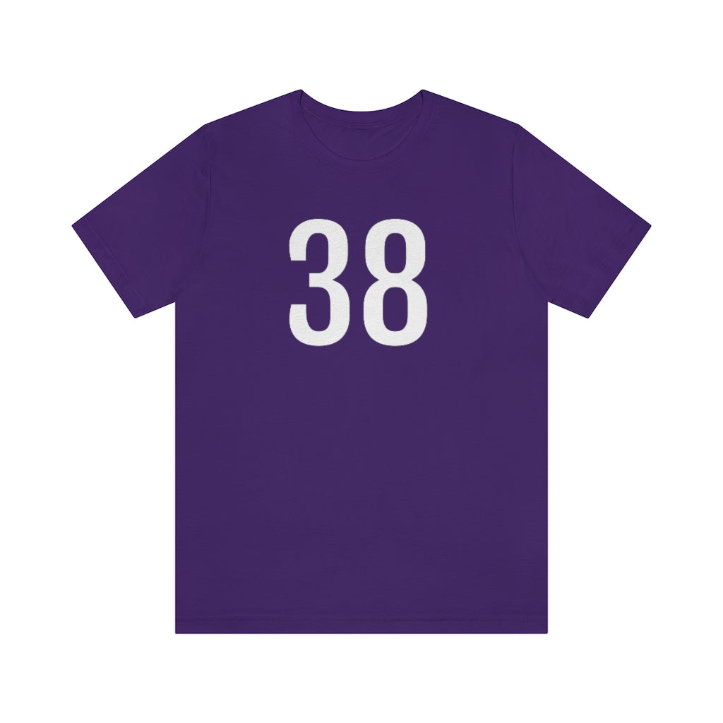T-Shirt with Number 38 On | Numbered Tee Team Purple T-Shirt Petrova Designs