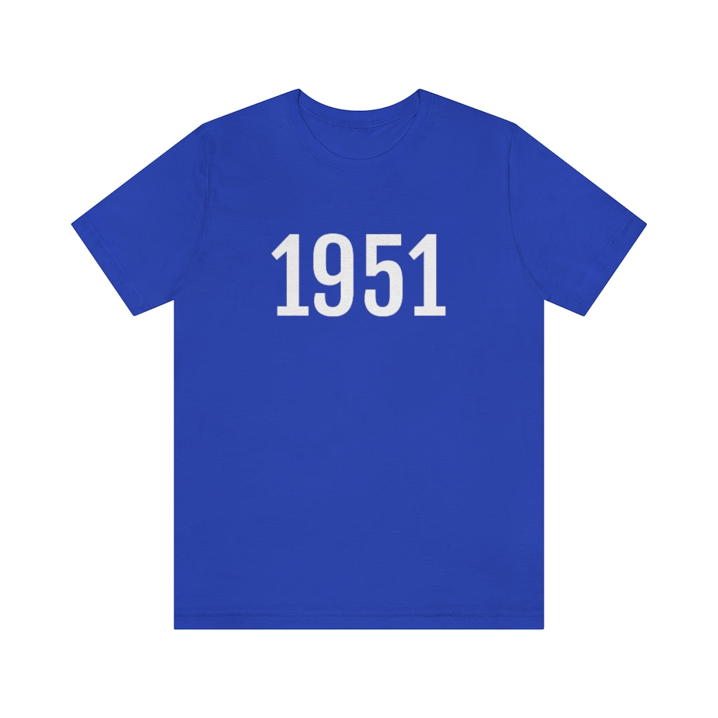 T-Shirt with Number 1951 On | Numbered Tee True Royal T-Shirt Petrova Designs