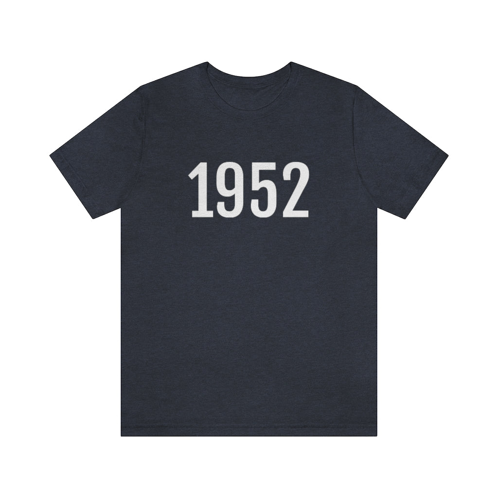 T-Shirt with Number 1952 On | Numbered Tee Heather Navy T-Shirt Petrova Designs