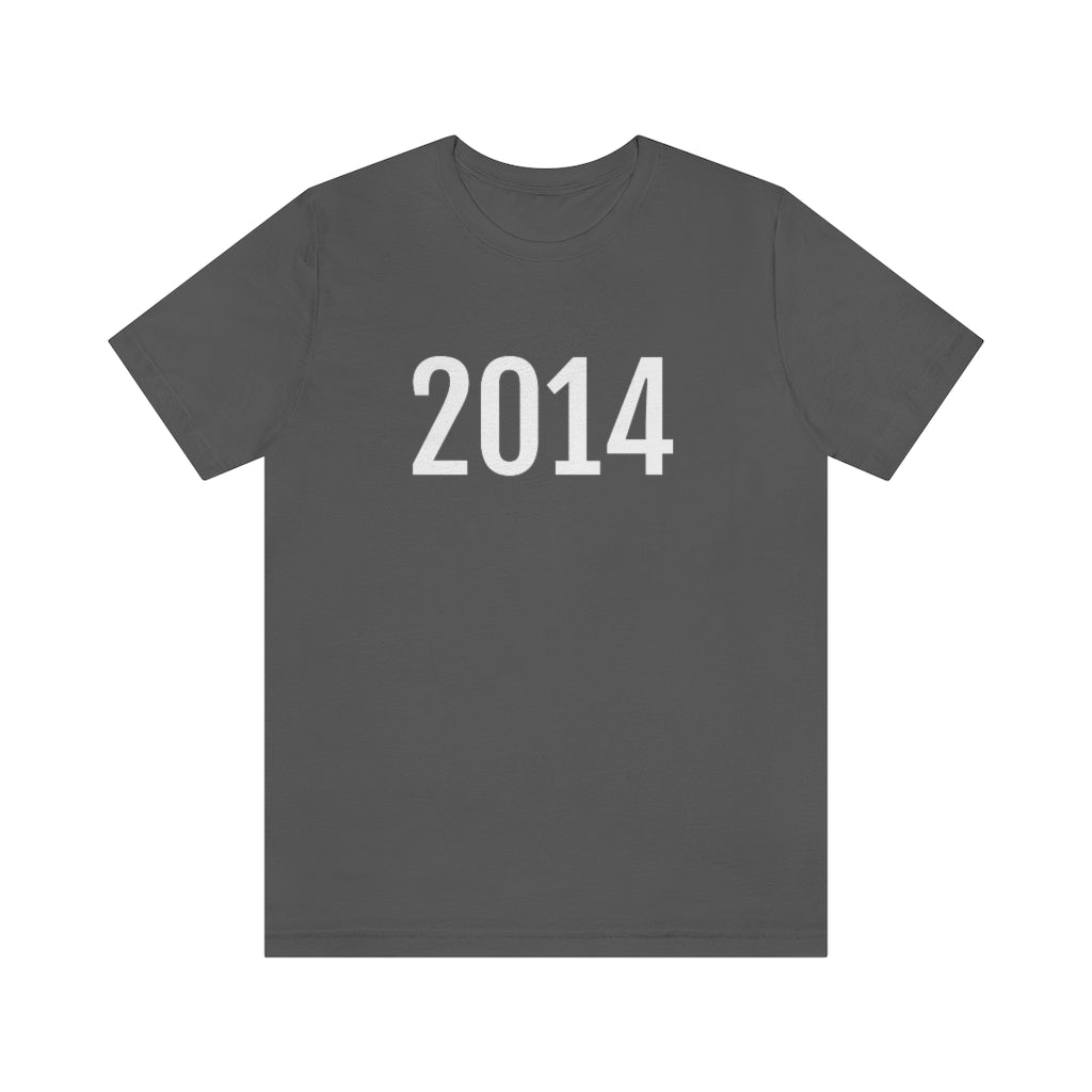 T-Shirt with Number 2014 On | Numbered Tee Asphalt T-Shirt Petrova Designs
