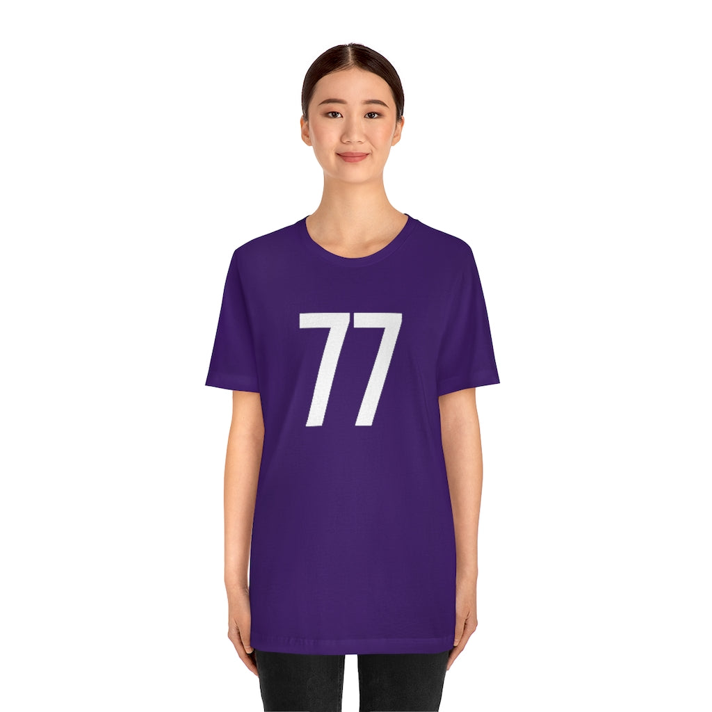 T-Shirt with Number 77 On | Numbered Tee T-Shirt Petrova Designs