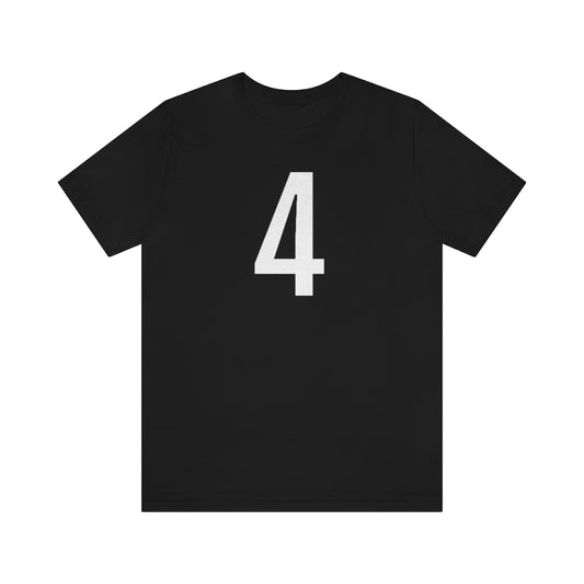 T-Shirt with Number 4 On | Numbered Tee Black T-Shirt Petrova Designs