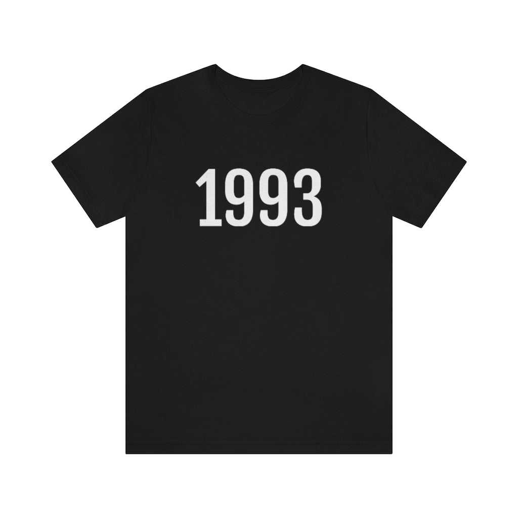 T-Shirt with Number 1993 On | Numbered Tee Black T-Shirt Petrova Designs