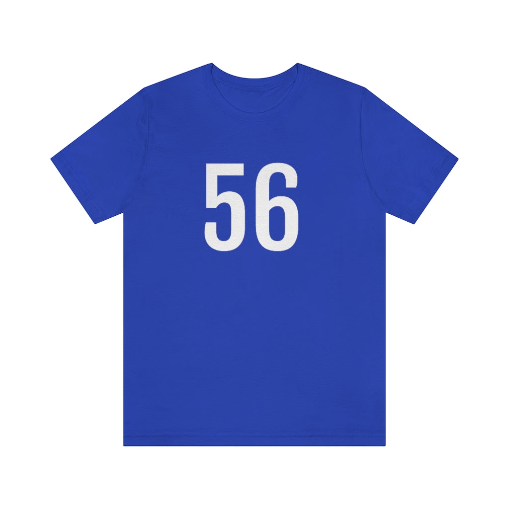 T-Shirt with Number 56 On | Numbered Tee True Royal T-Shirt Petrova Designs