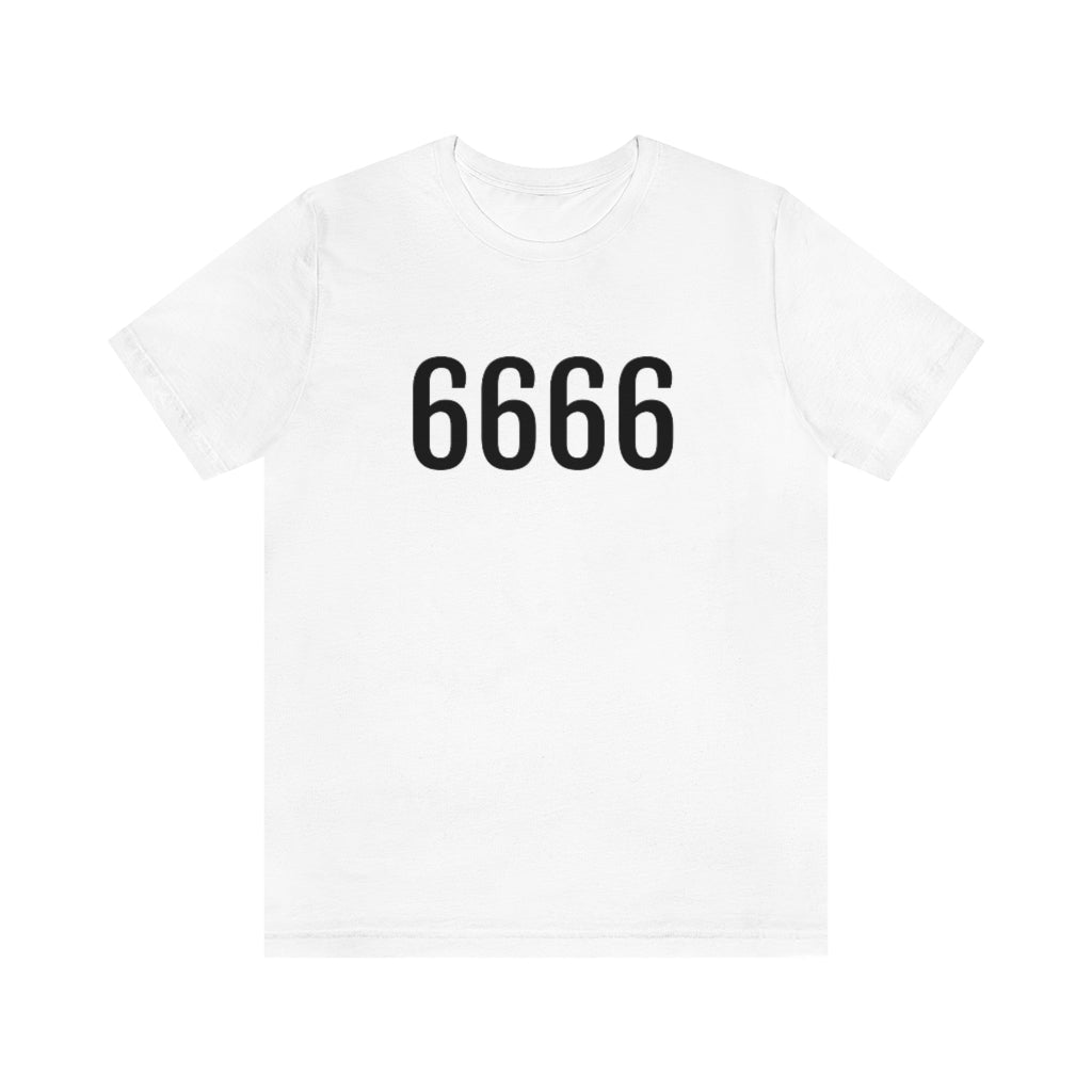 T-Shirt with Number 6666 On | Numbered Tee White T-Shirt Petrova Designs