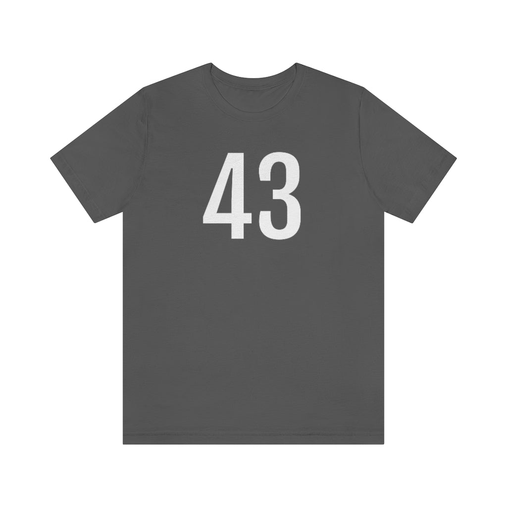 T-Shirt with Number 43 On | Numbered Tee Asphalt T-Shirt Petrova Designs