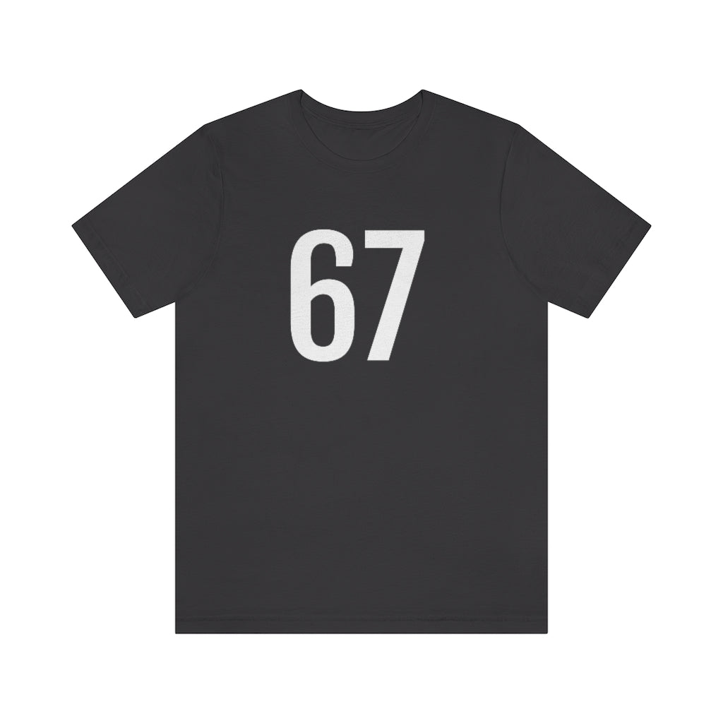 T-Shirt with Number 67 On | Numbered Tee Dark Grey T-Shirt Petrova Designs