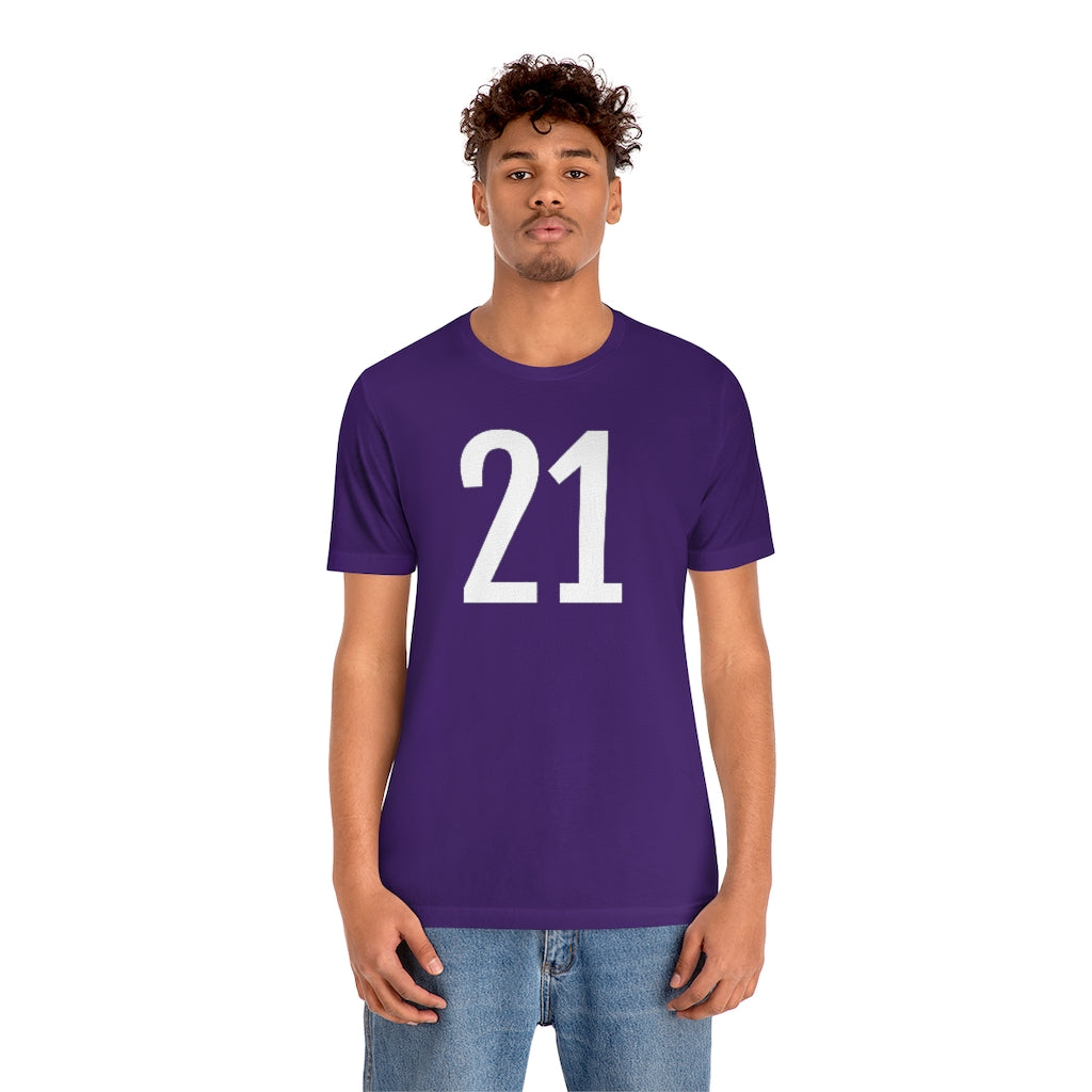 T-Shirt with Number 21 On | Numbered Tee T-Shirt Petrova Designs