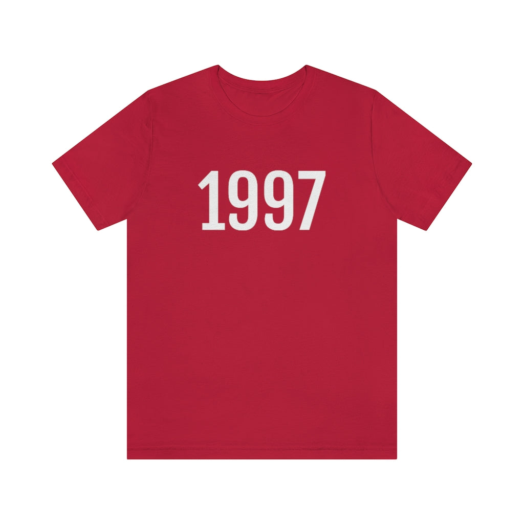 T-Shirt with Number 1997 On | Numbered Tee Red T-Shirt Petrova Designs