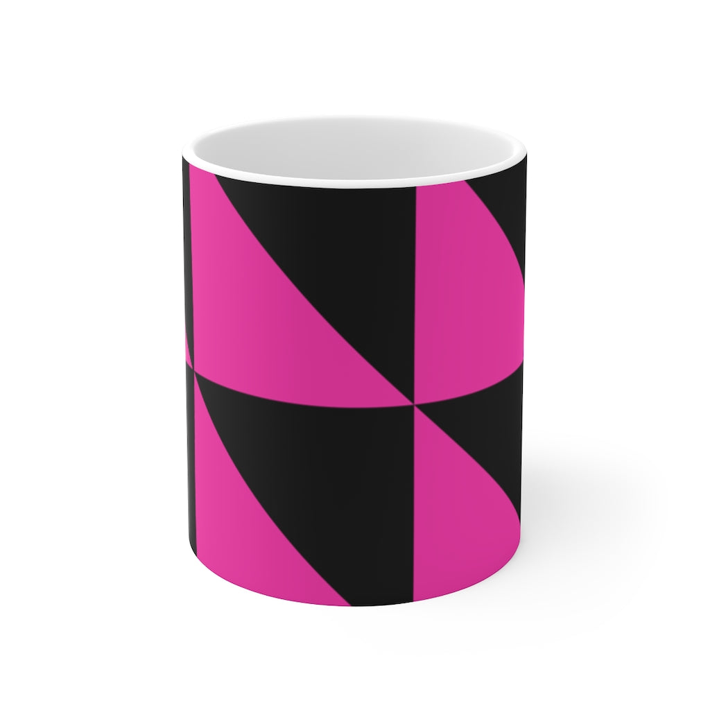 Mug Hot Pink Geometric Pattern Coffee Mug | Ceramic Petrova Designs