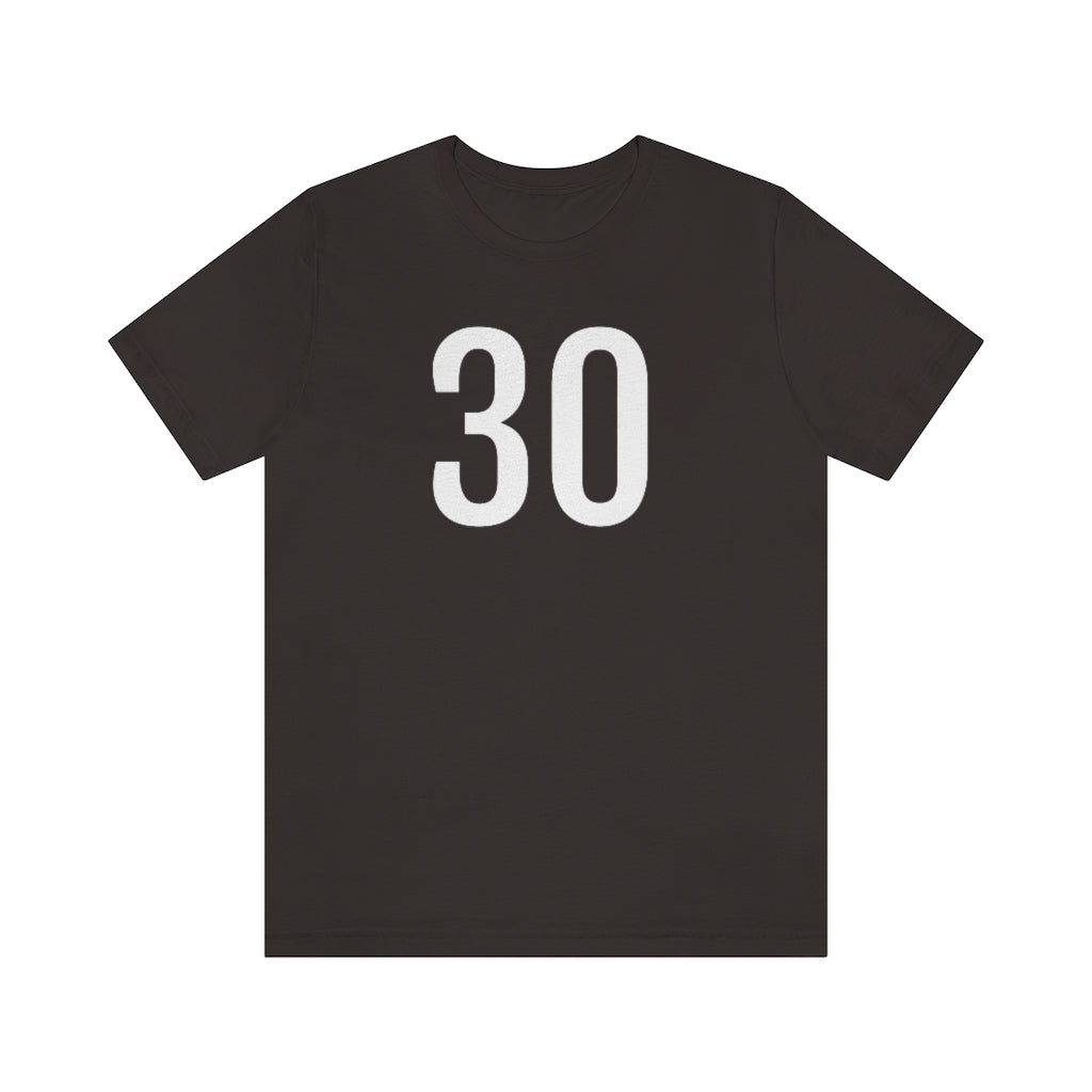 T-Shirt with Number 30 On | Numbered Tee Brown T-Shirt Petrova Designs