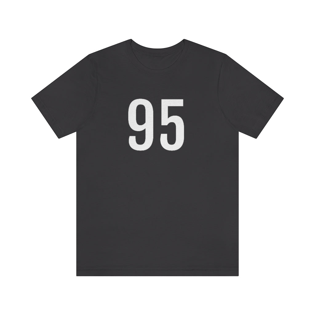 T-Shirt with Number 95 On | Numbered Tee Dark Grey T-Shirt Petrova Designs
