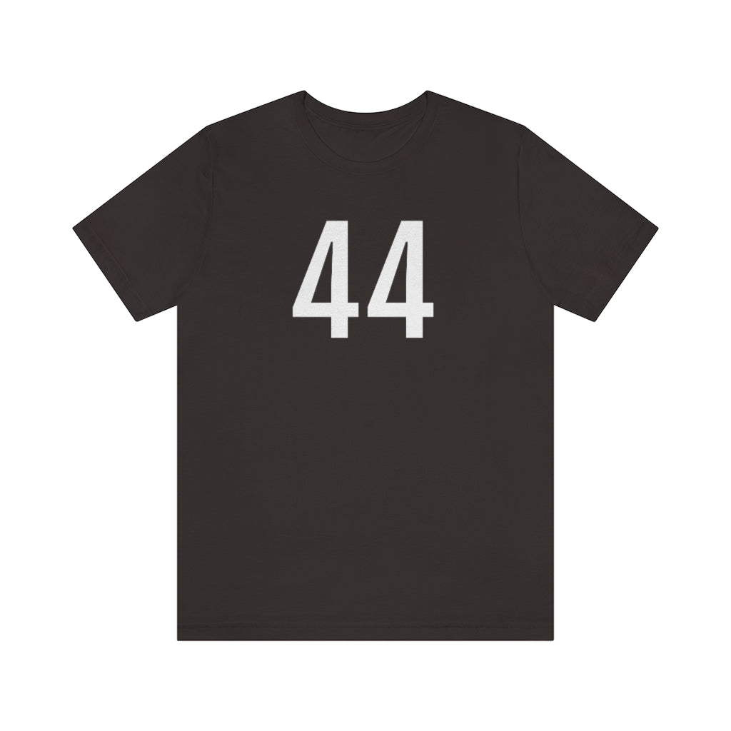 T-Shirt with Number 44 On | Numbered Tee Brown T-Shirt Petrova Designs