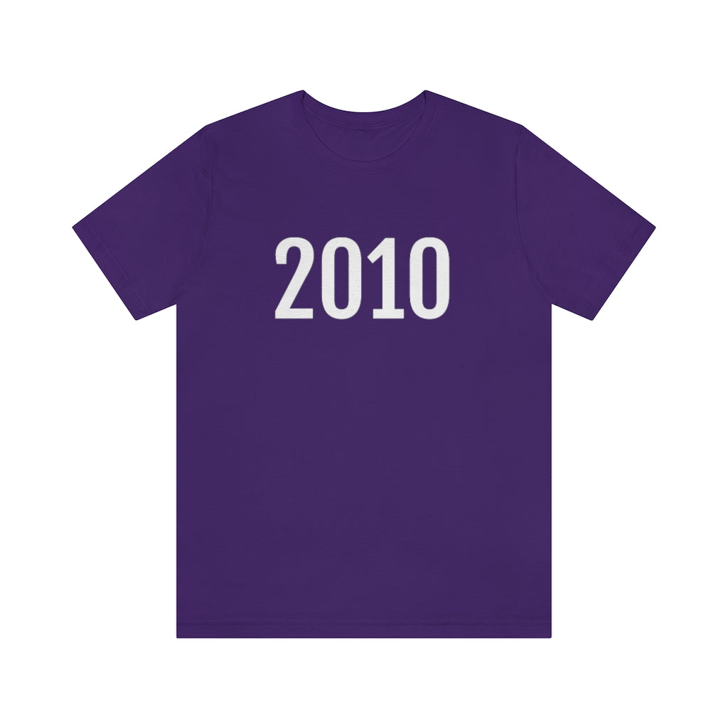 T-Shirt with Number 2010 On | Numbered Tee Team Purple T-Shirt Petrova Designs