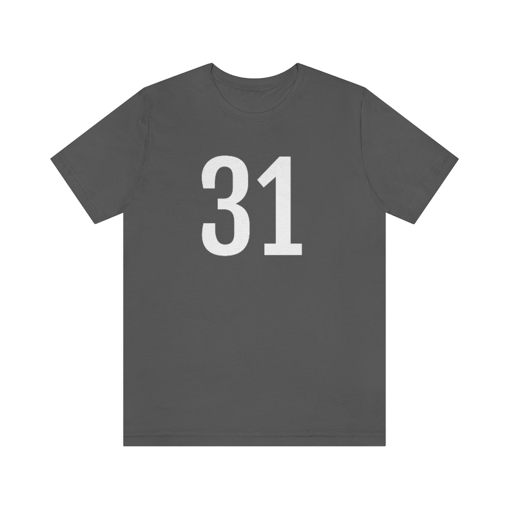 T-Shirt with Number 31 On | Numbered Tee Asphalt T-Shirt Petrova Designs