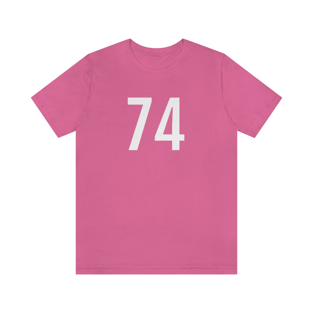T-Shirt with Number 74 On | Numbered Tee Charity Pink T-Shirt Petrova Designs