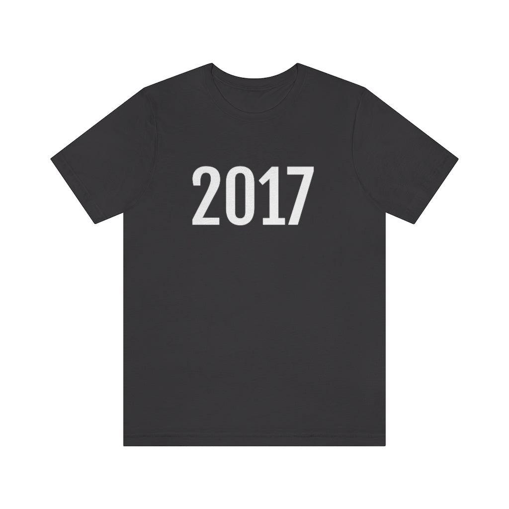 T-Shirt with Number 2017 On | Numbered Tee Dark Grey T-Shirt Petrova Designs