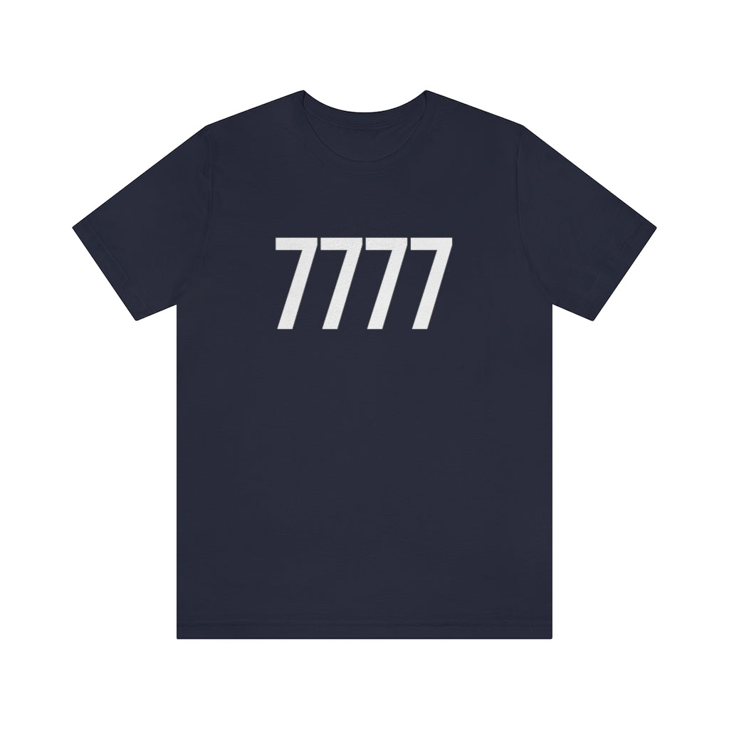 T-Shirt with Number 7777 On | Numbered Tee Navy T-Shirt Petrova Designs