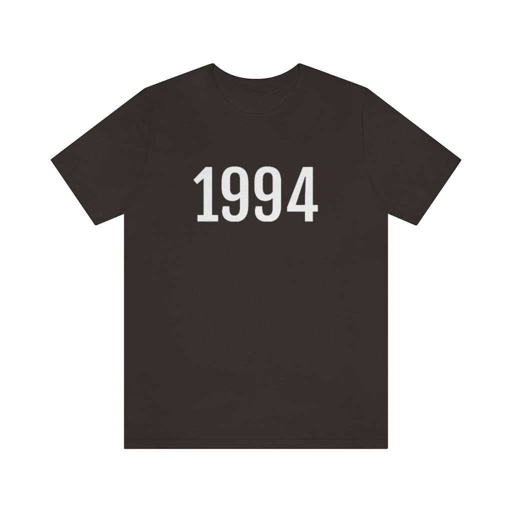 T-Shirt with Number 1994 On | Numbered Tee Brown T-Shirt Petrova Designs