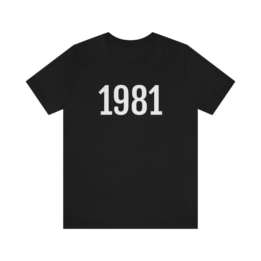 T-Shirt with Number 1981 On | Numbered Tee Black T-Shirt Petrova Designs