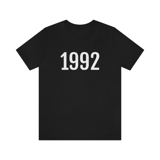 T-Shirt with Number 1992 On | Numbered Tee Black T-Shirt Petrova Designs