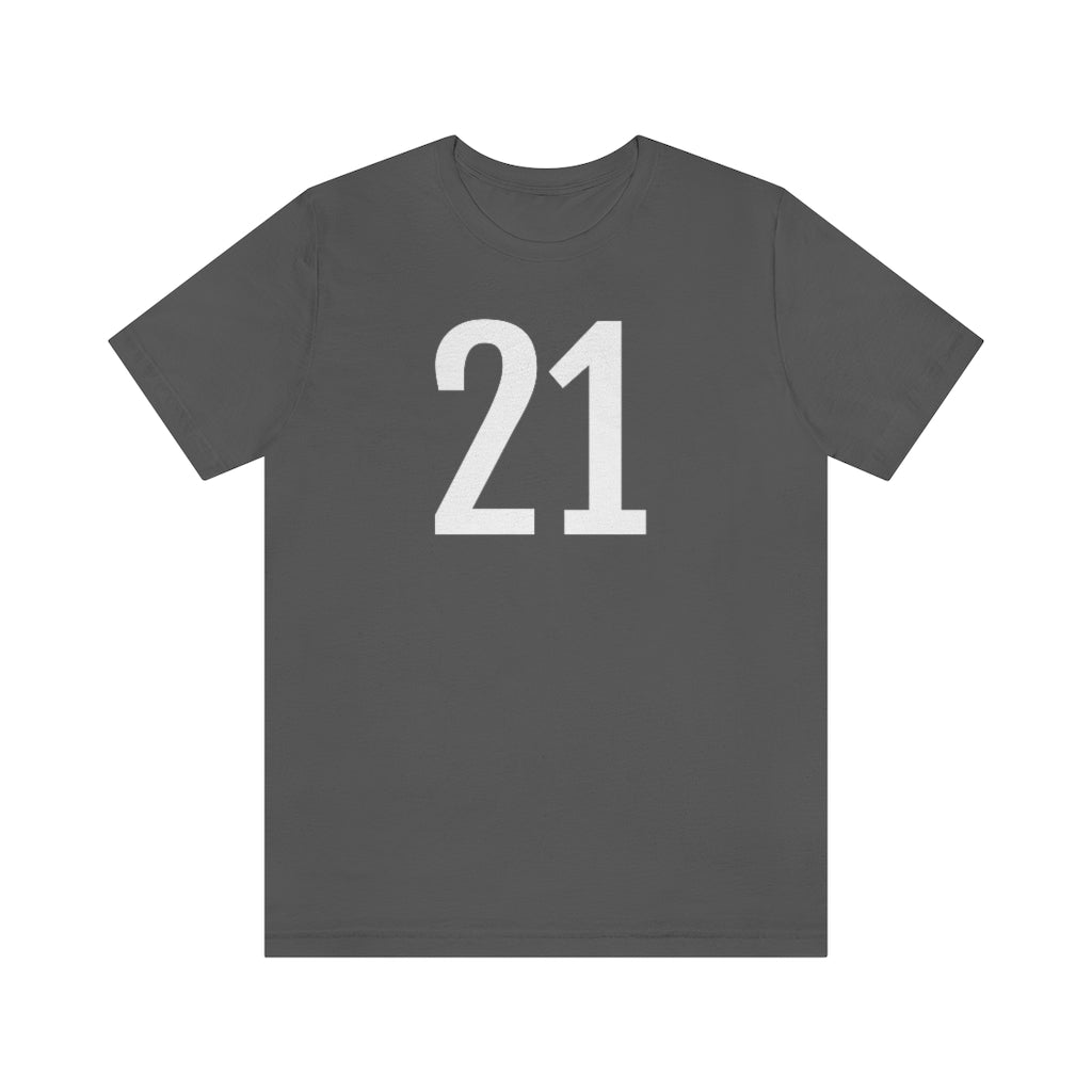 T-Shirt with Number 21 On | Numbered Tee Asphalt T-Shirt Petrova Designs